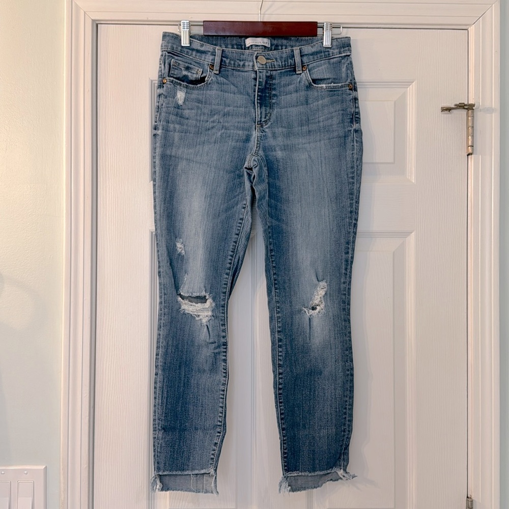 Loft Light Distressed Modern Skinny Jeans | Size 8 or 29